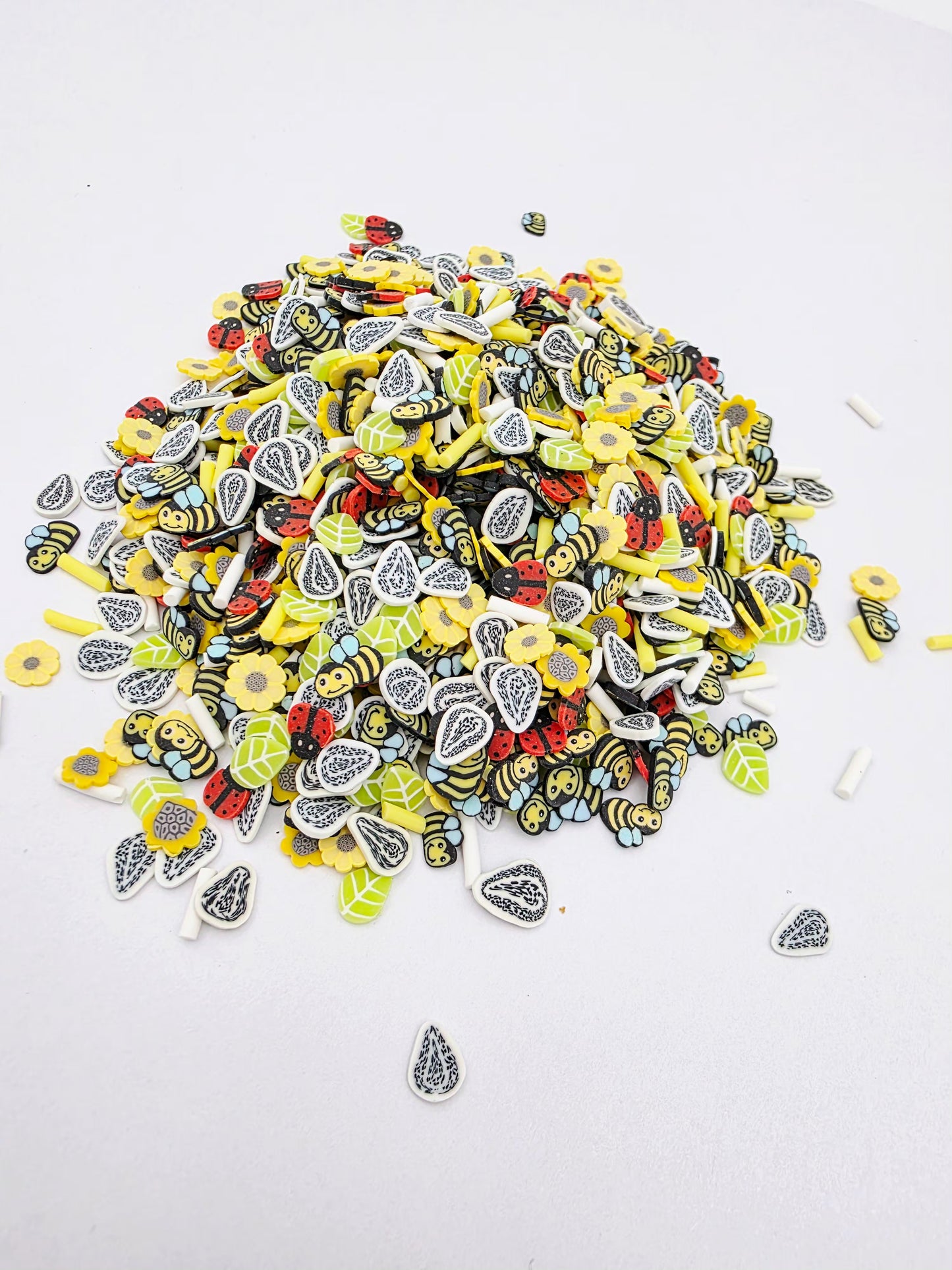 Bee and Flower Mix Polymer Clay slices