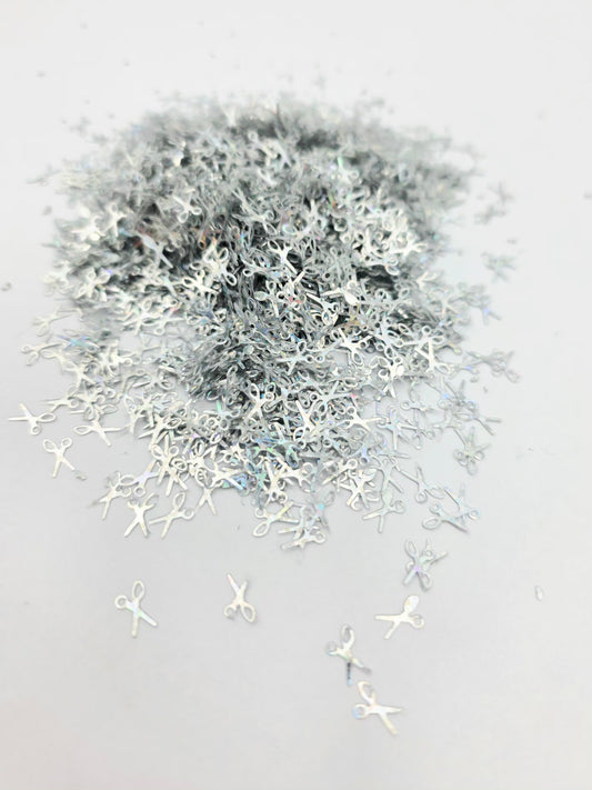 Silver Scissors Shape Glitter