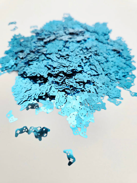 Blue Game Controller Shape Glitter