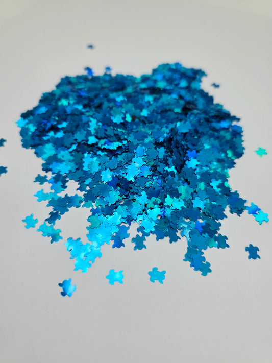 Blue Turtle Shape Glitter