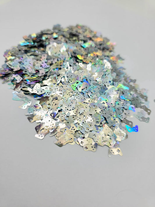 Silver Game Control Shape Glitter