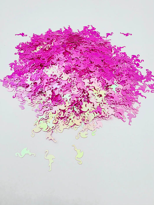 Pink Flamingo Shape Glitter