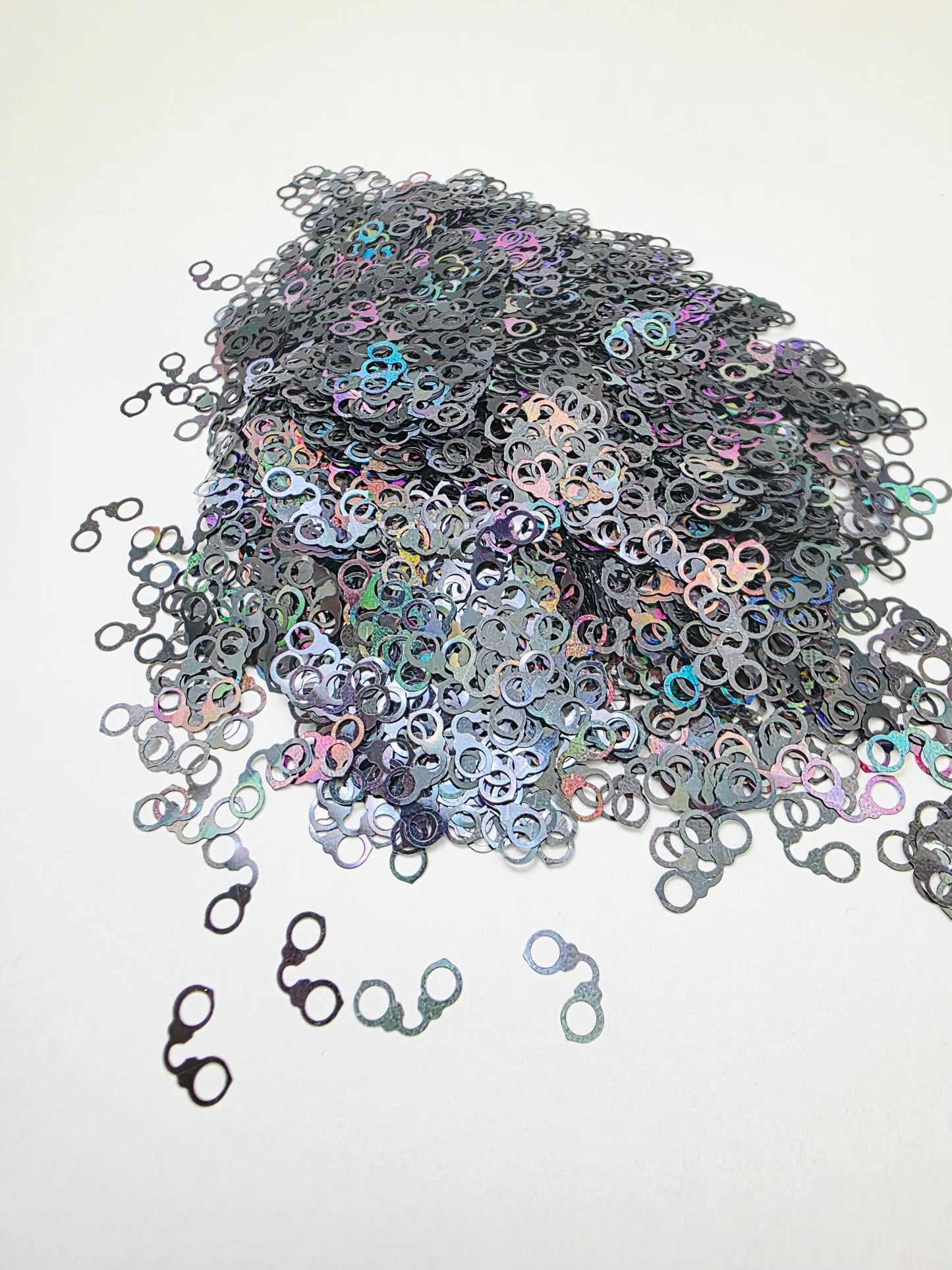 Black Handcuffs Holographic Shape Glitter