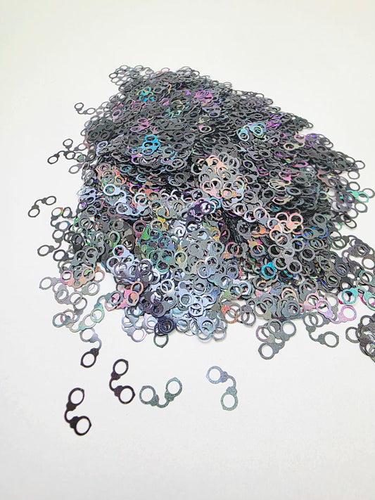 Black Handcuffs Holographic Shape Glitter