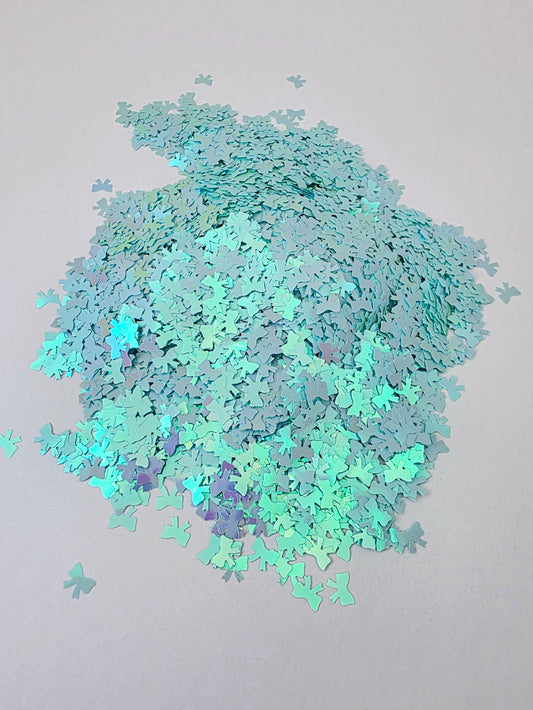 Blue Bow Shape Glitter