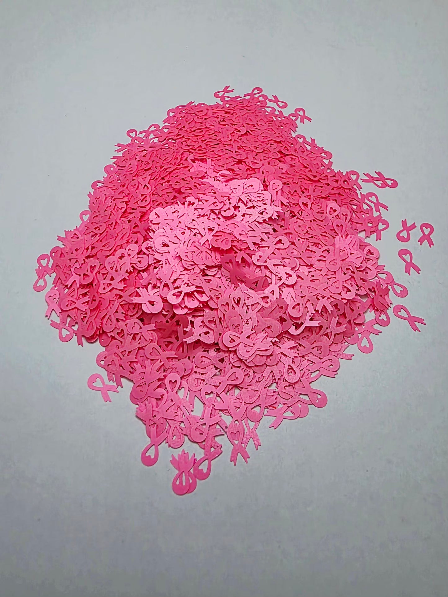 Pink Ribbon Shaped Glitter