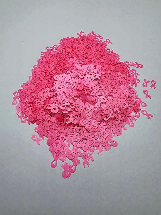 Pink Ribbon Shaped Glitter