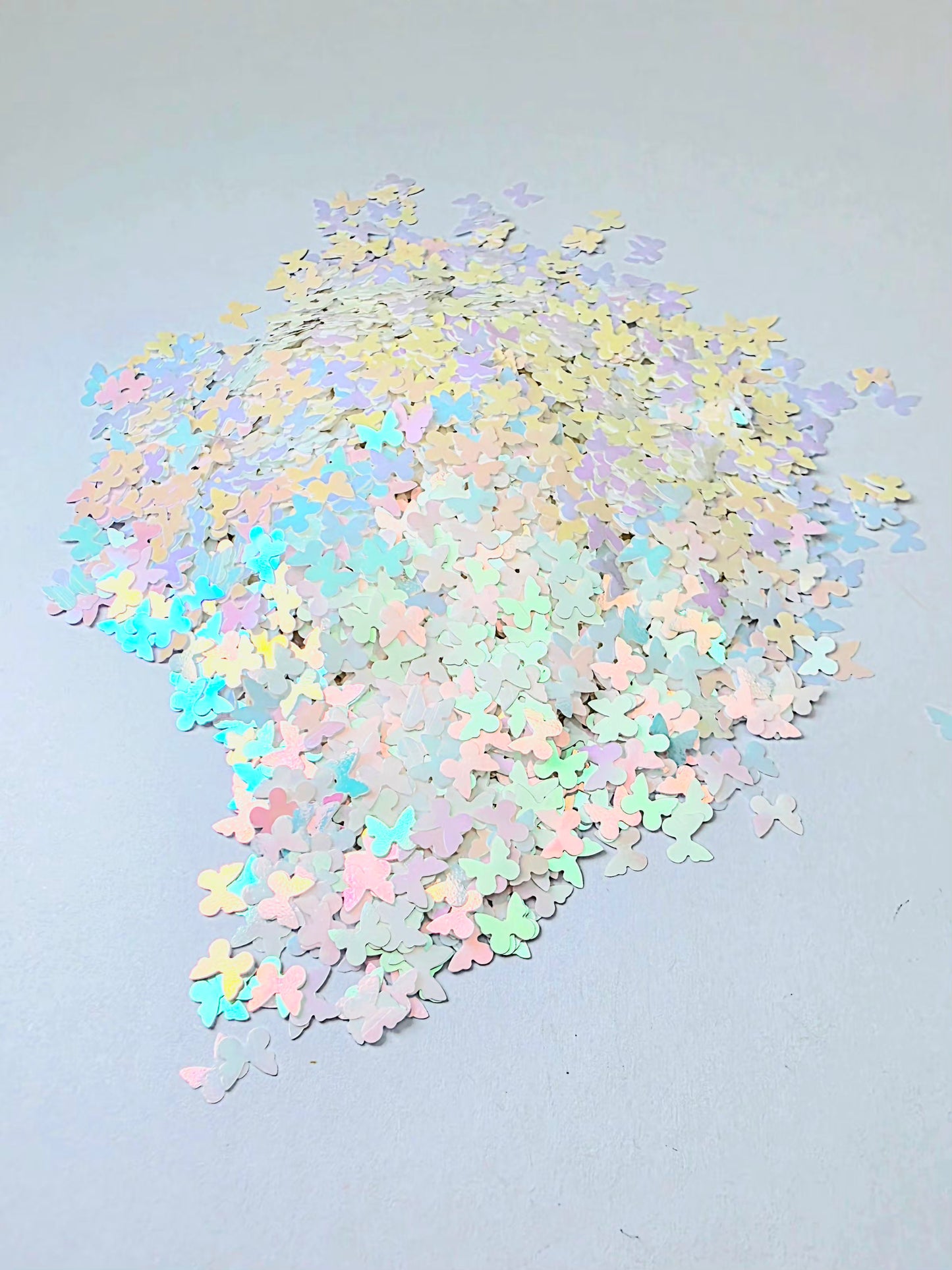 White Butterfly Shift Shape Glitter