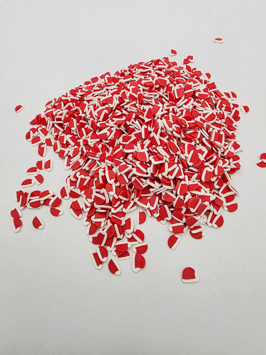 Santa hat Polymer Clay slices