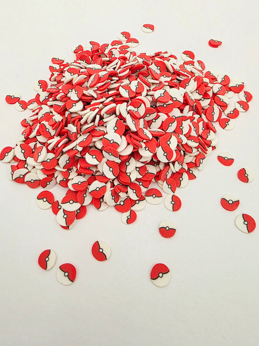 Poke Ball Polymer Clay Slices