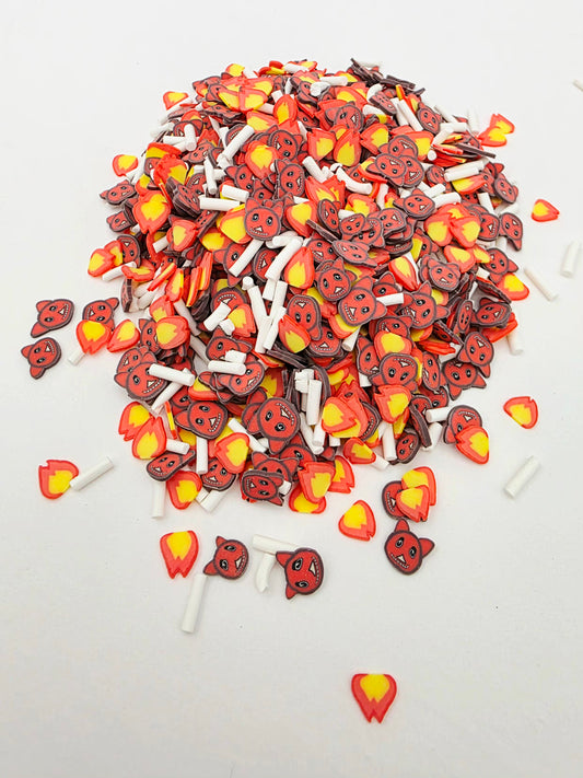 Devil fire Polymer Clay slices
