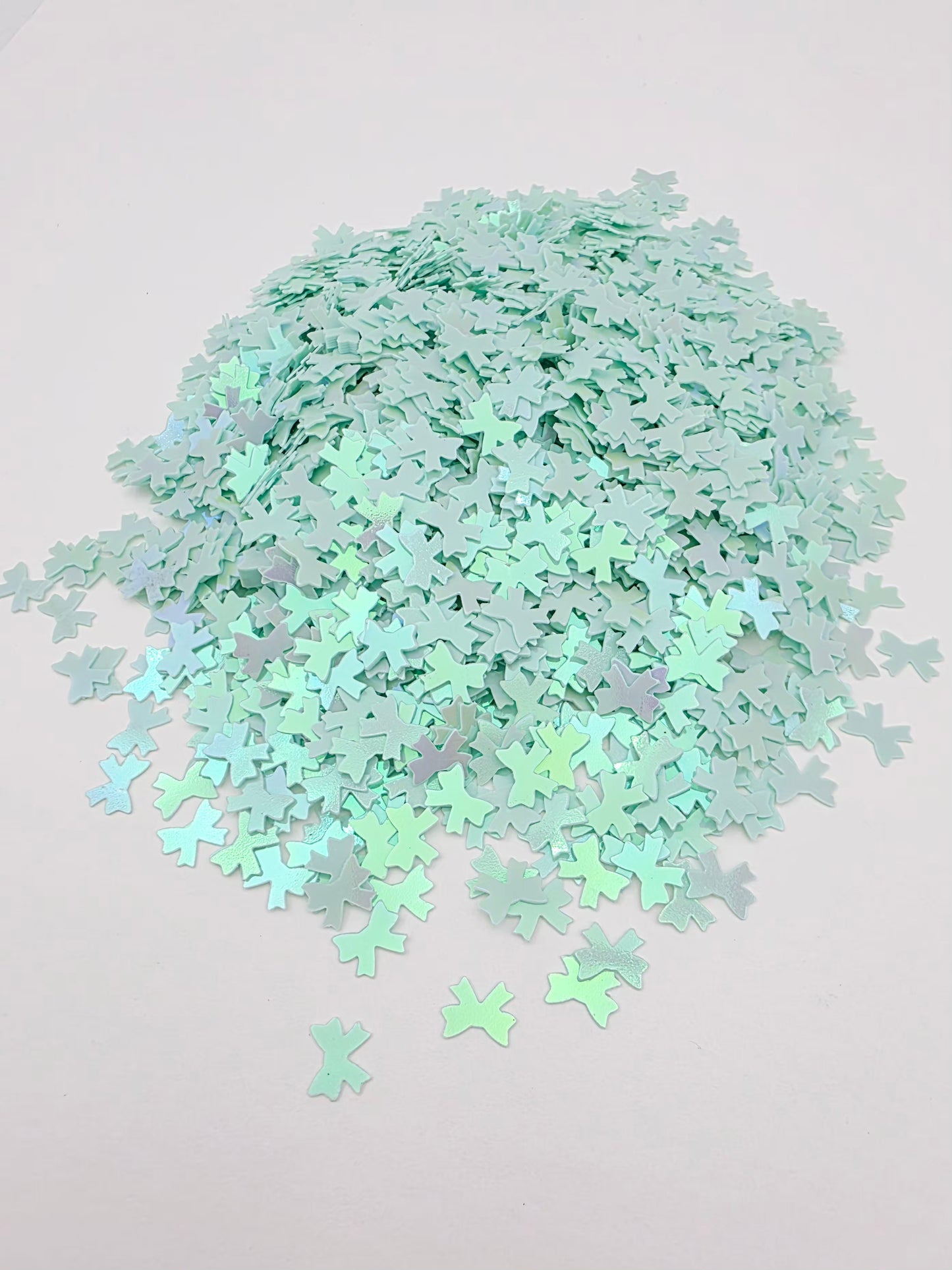 Mint Green Bow Shape Glitter
