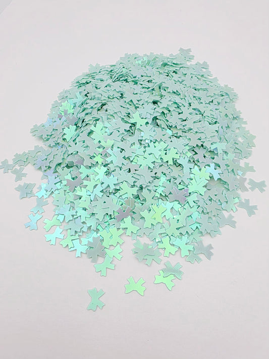 Mint Green Bow Shape Glitter