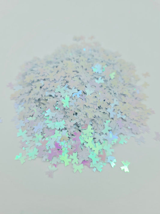 White Bow Shape Glitter