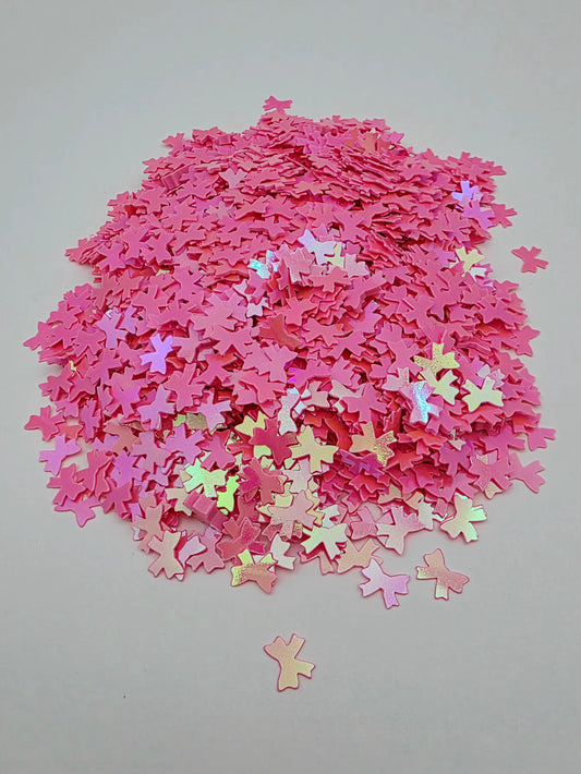 Dark Pink Bow Shape Glitter