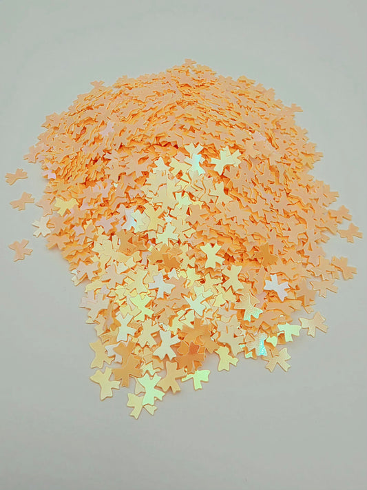 Peach Orange Bow Shape Glitter