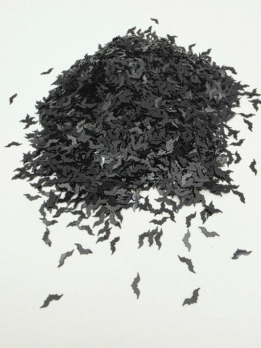 Black Bats Shape Glitter