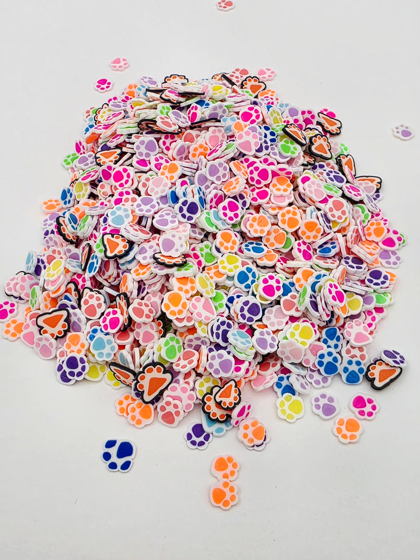 Colorful Paw Print Polymer Clay slices