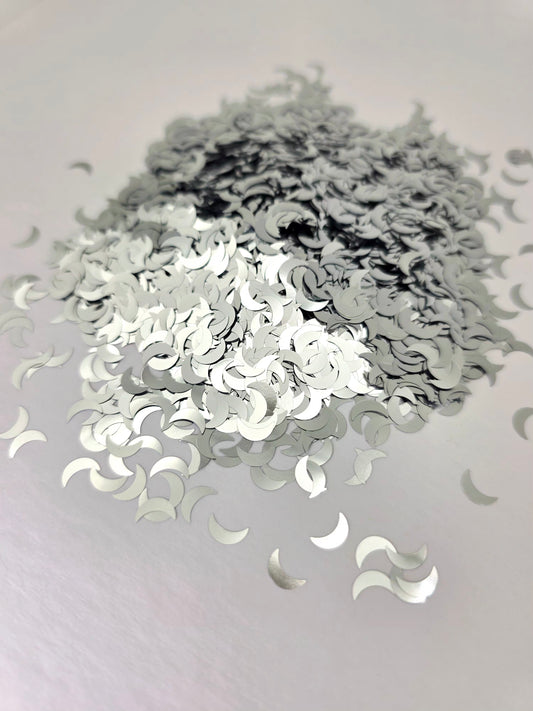Silver Moon Shape Glitter