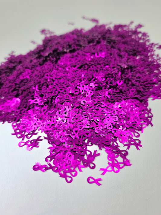 Purple Ribbon Shape Glitter