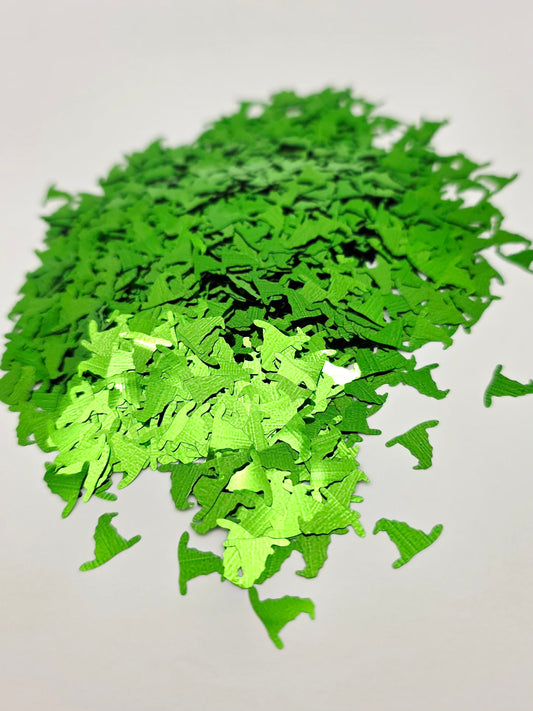 Green Witch Hat Shape Glitter