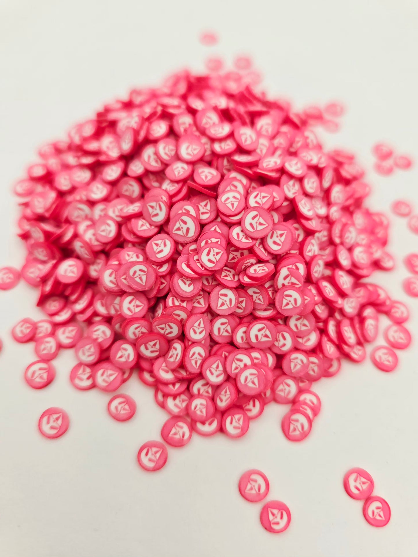 Pink Ghostface Polymer clay slices