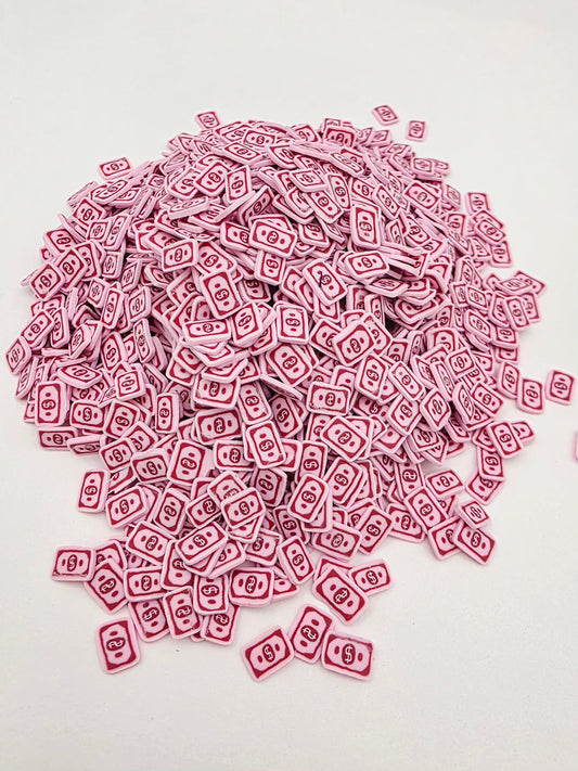 Pink cash Polymer Clay slices