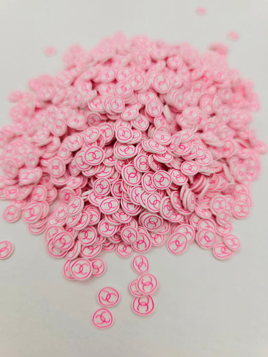 Pink cc Polymer Clay slices