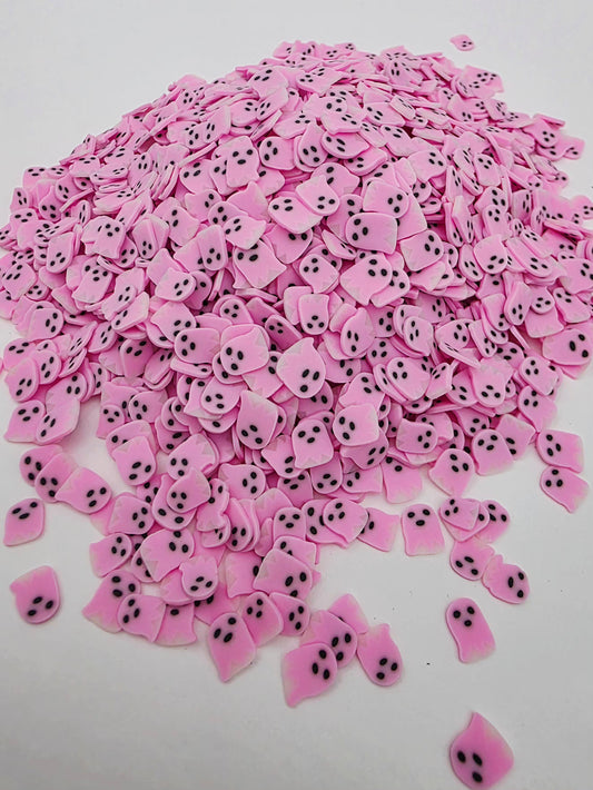 Pink Ghost Polymer Clay slices