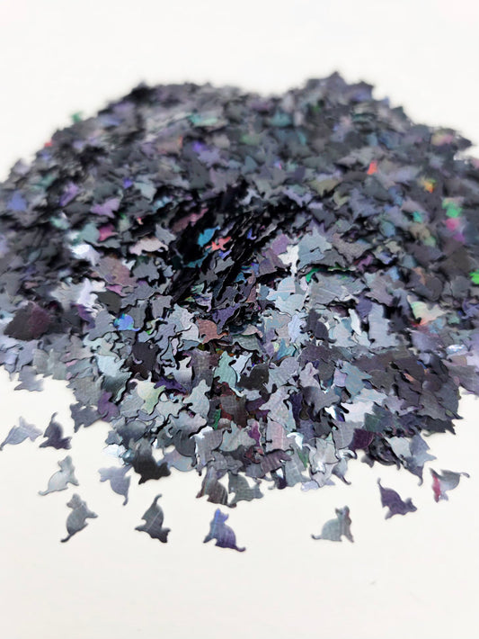 Black Cat Shape Glitter