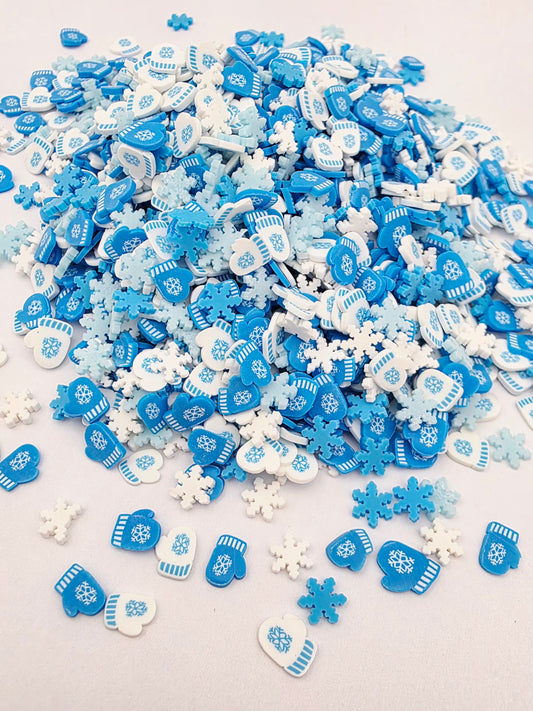 Winter Blue Polymer Clay Slices