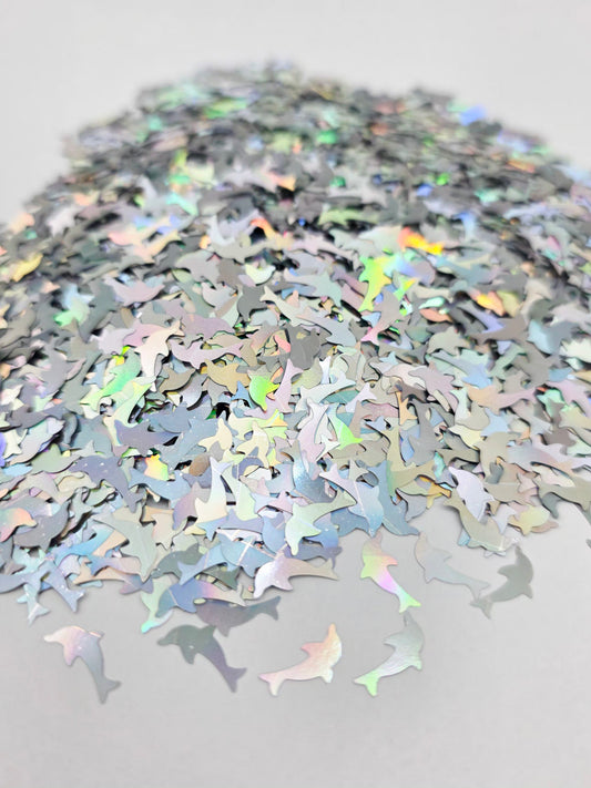 Silver Dolphin Shape Glitter
