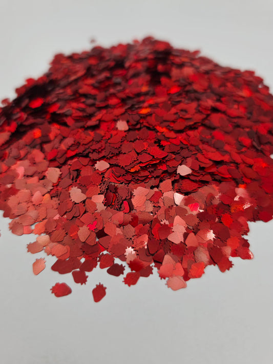 Red Strawberry Shape Glitter