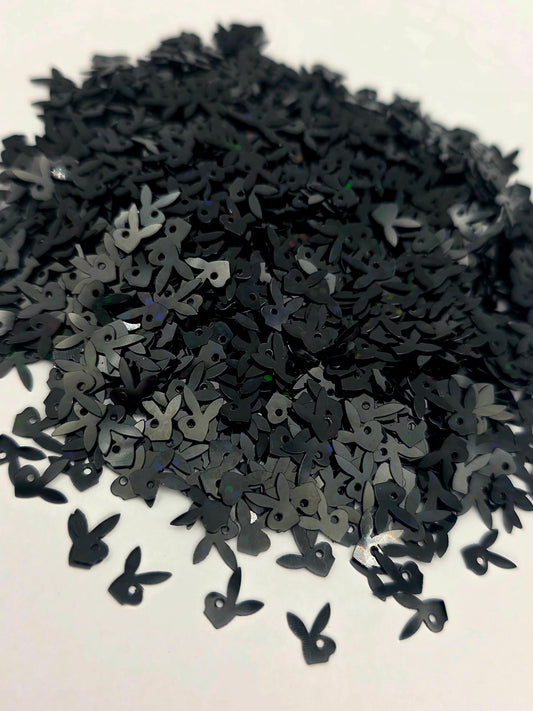 Black Playboy Bunny Shape Glitter