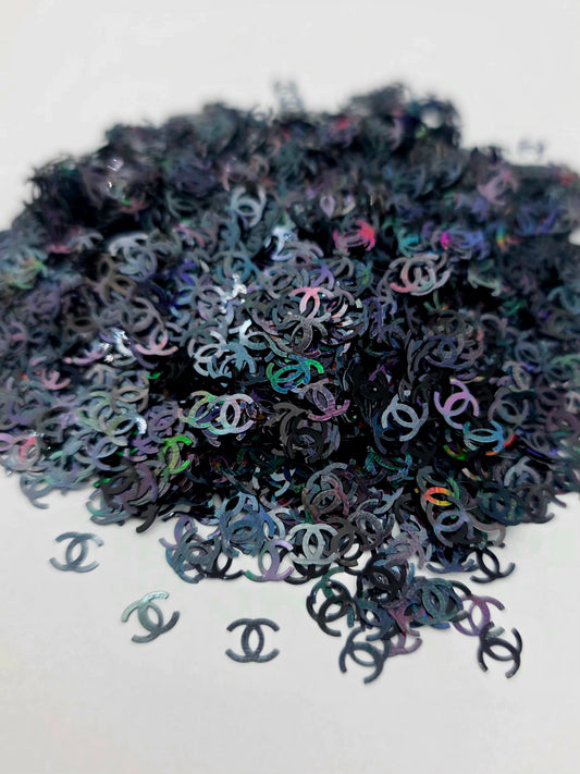 Black CC Shape Glitter