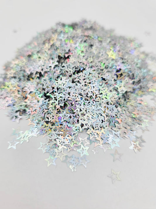 Silver Stars Shape Glitter