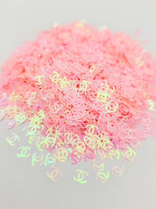 Pink Cc Shape Glitter