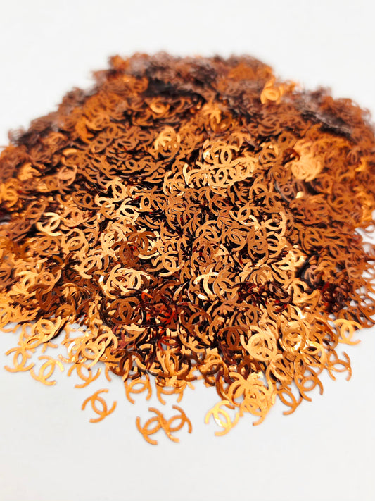 Brown Cc Shape Glitter