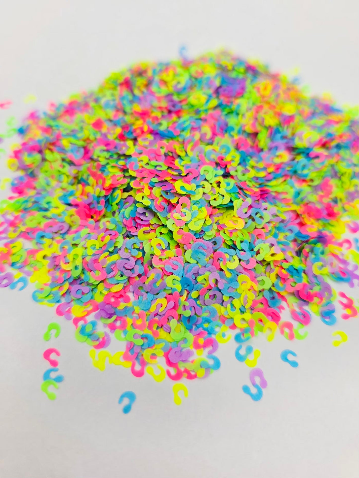 Neon Colored Leopard Spot Shape Glitter