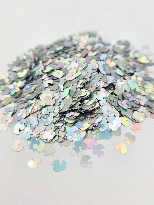 Silver Duck Shape Glitter