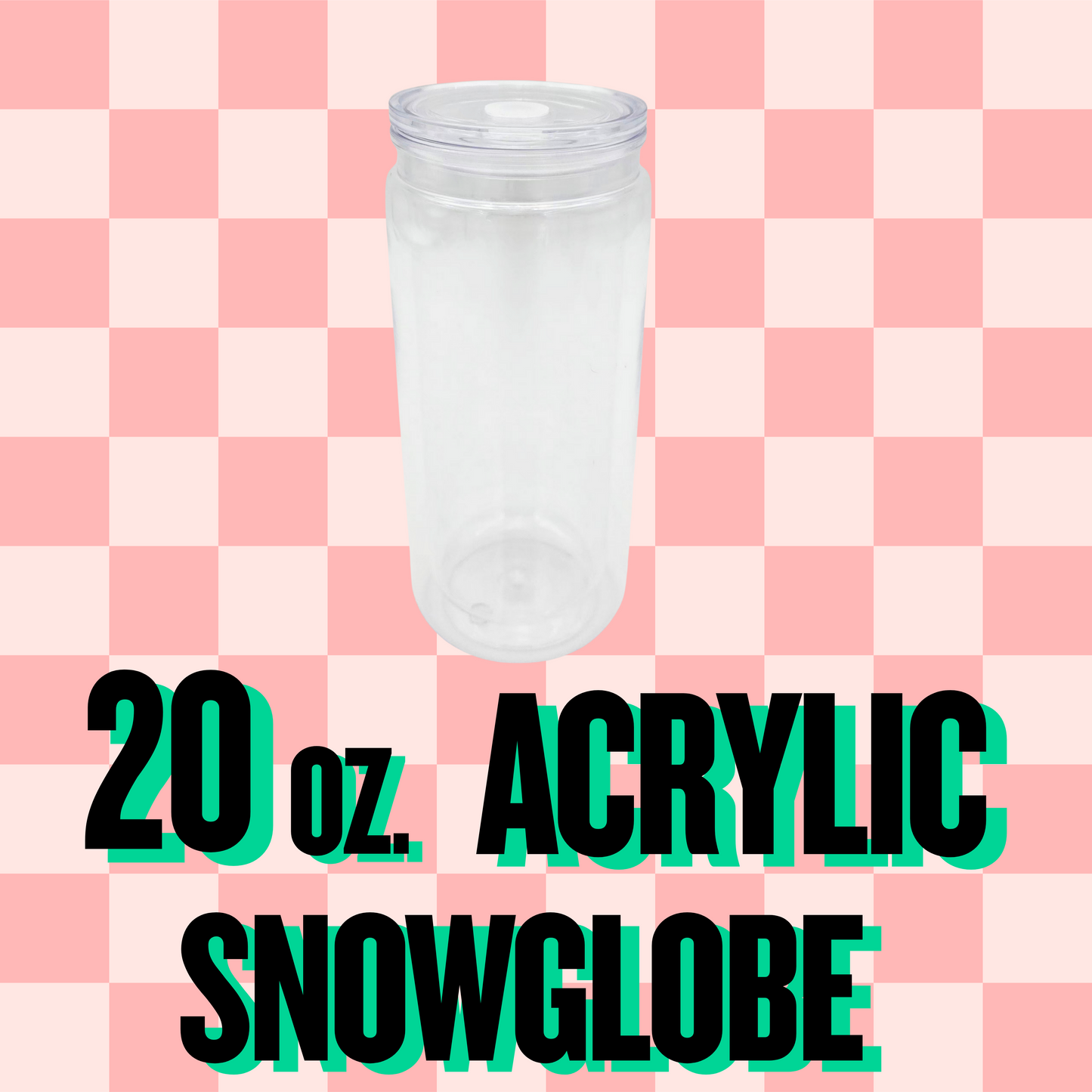 20oz Acrylic snow globe tumbler