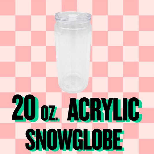 20oz Acrylic snow globe tumbler