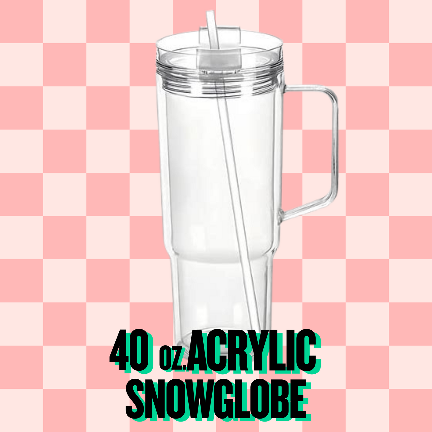 40oz Acrylic snow globe tumbler