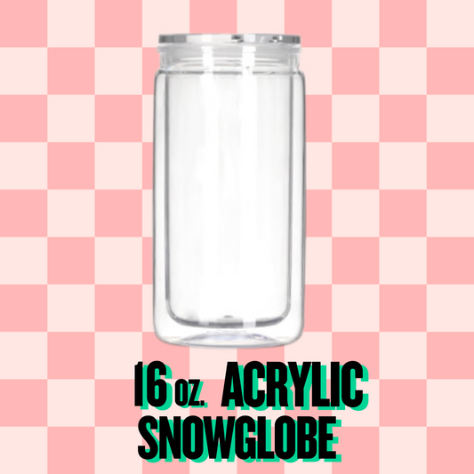 16oz. Acrylic snow globe cup