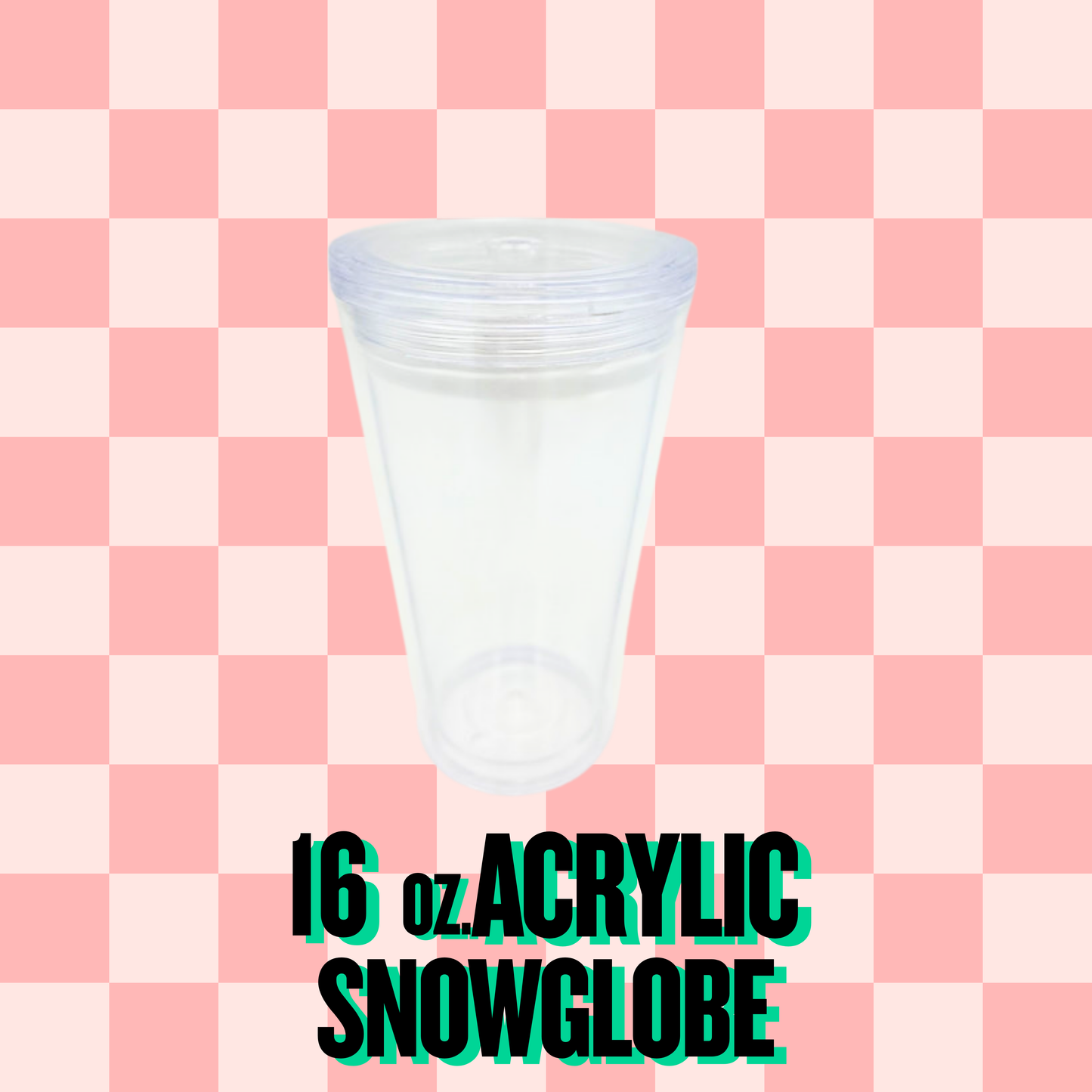 16oz Acrylic snowglobe tumbler